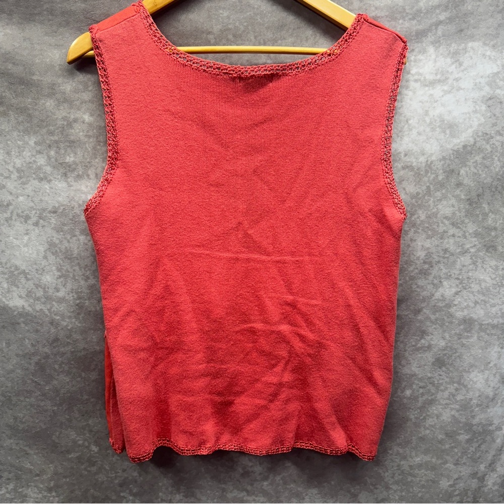 Stoneridge Melon Colored Crocheted Embroidered Sh… - image 2